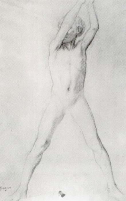 Edgar Degas Study for the youth with Arms upraised